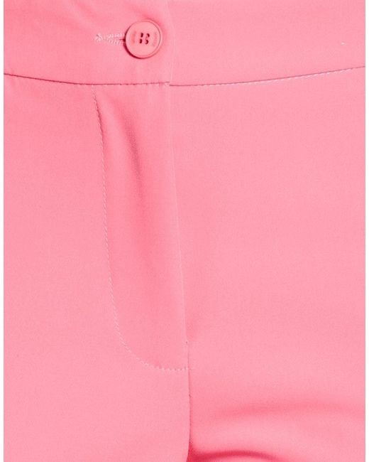 White Wise Pink Pants Polyester, Elastane