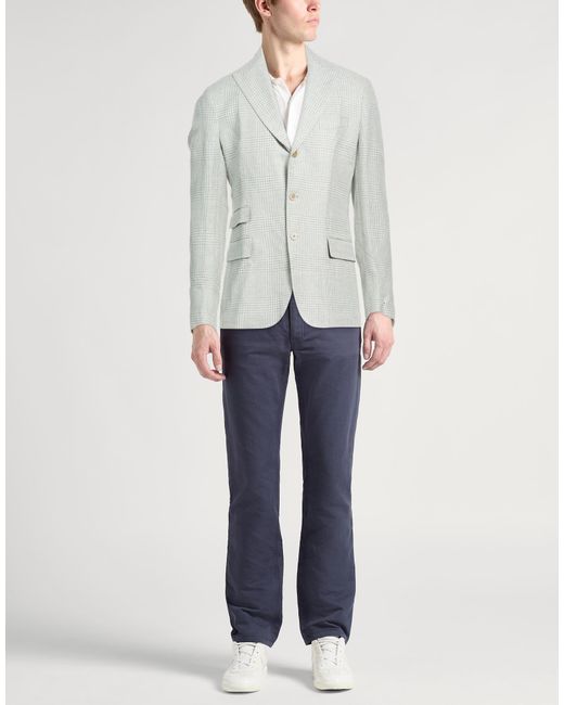 Eleventy White Light Blazer Linen, Wool, Silk for men