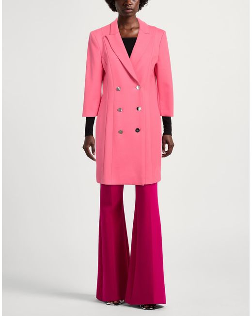 Liu Jo Pink Overcoat & Trench Coat Viscose, Polyamide, Elastane