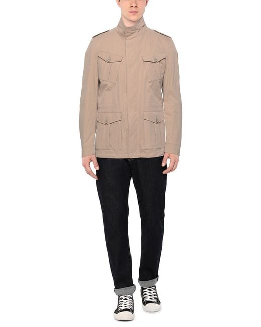 Herno Natural Khaki Jacket Cotton, Polyamide for men