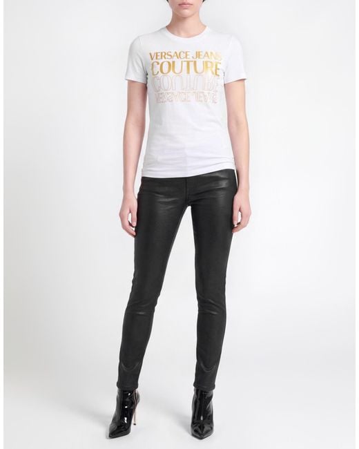 Versace Jeans Couture White T-Shirt Cotton, Elastane