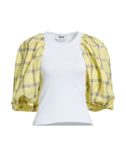 MSGM White Top Cotton, Elastane, Polyester