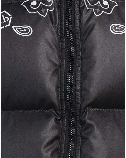 Philipp Plein Black Puffer Lambskin, Polyester for men