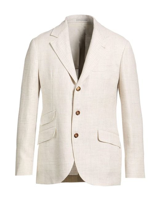 Brunello Cucinelli Natural Blazers for men