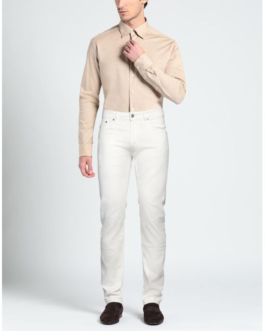 BARMAS White Pants Cotton, Elastane for men