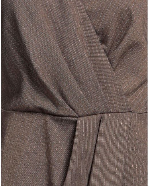 Frase - Francesca Severi Brown Midi Dress Polyester, Wool, Viscose, Elastane, Polyamide