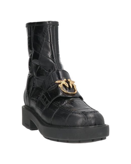 Pinko Black Ankle Boots Calfskin