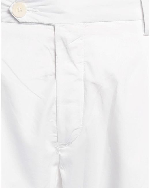 Yan Simmon White Pants Cotton, Lycra, Elastane for men