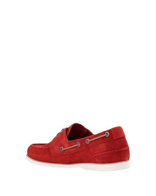 Mocasines Tommy Hilfiger de Ante de color Rojo para hombre - Lyst