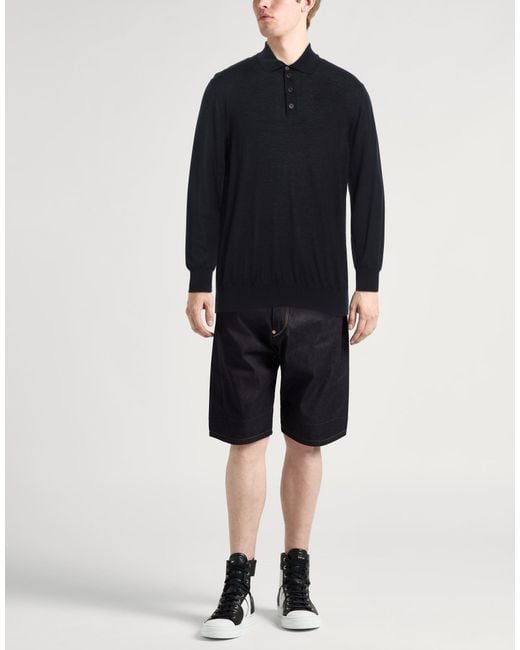 Emporio Armani Blue Sweater Virgin Wool for men