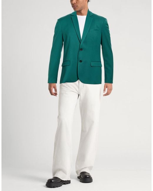 Imperial Green Blazer Polyester, Viscose, Elastane for men