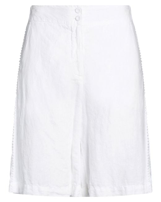 120% Lino White Shorts & Bermuda Shorts