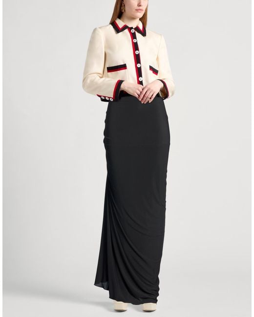 Alaïa Black Maxi Skirt Viscose, Elastane