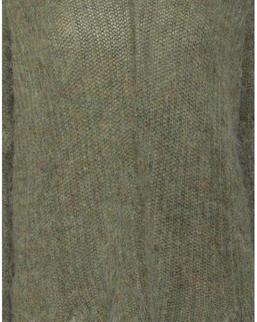 Masnada Green Military Sweater Mohair Wool, Polyamide, Wool