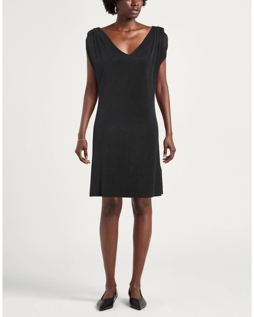 Rrd Black Charcoal Mini Dress Cupro, Elastane