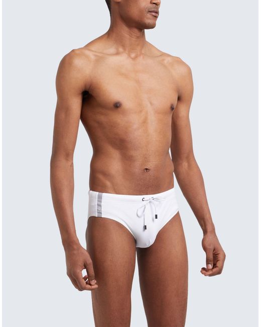 Dolce & Gabbana White Bikini Bottoms & Swim Briefs for men