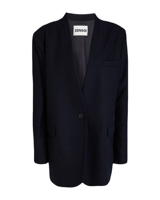 ZENGGI Blue Midnight Blazer Recycled Wool, Polyamide
