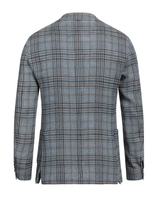 Lardini Gray Blazer Linen, Silk, Wool for men