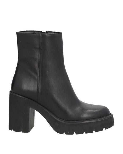Unisa Black Ankle Boots Leather