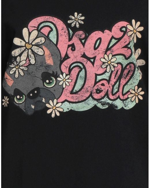 DSquared² Black T-Shirt Cotton, Elastane