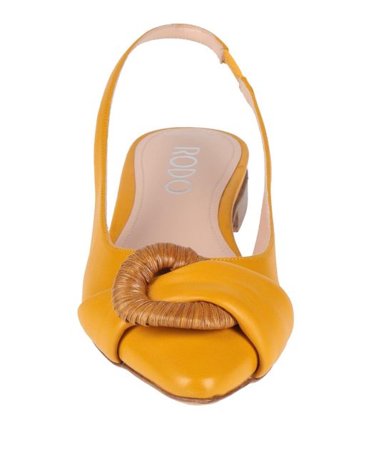 Rodo Orange Ballet Flats Leather