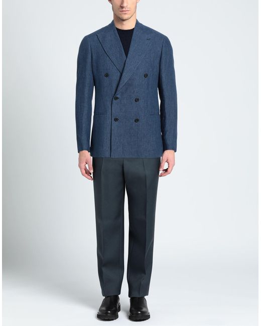 Mp Massimo Piombo Blue Suit Jacket for men