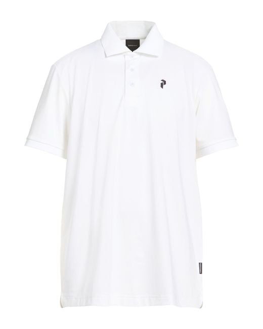 Peak Performance White Polo Shirt Polyester, Elastane for men