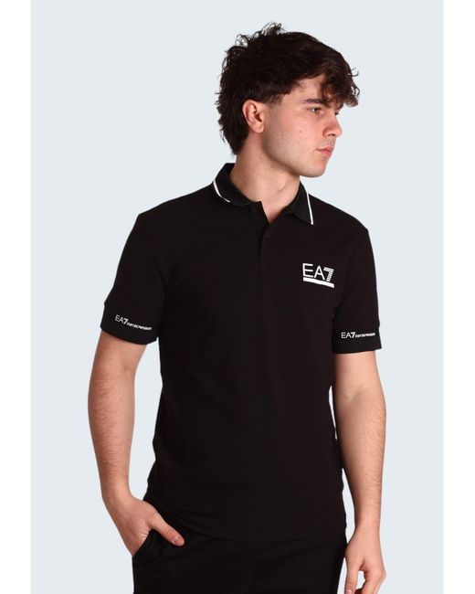 EA7 Poloshirt in Black für Herren