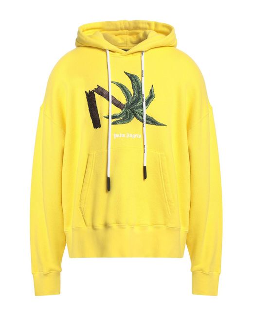 Palm Angels Yellow Sweatshirt Cotton, Elastane, Viscose, Polyester for men