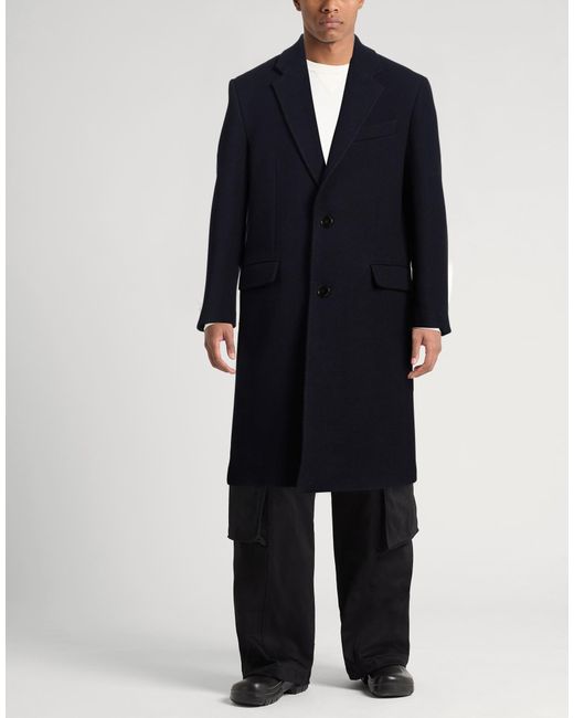 AMI Blue Midnight Coat Virgin Wool for men