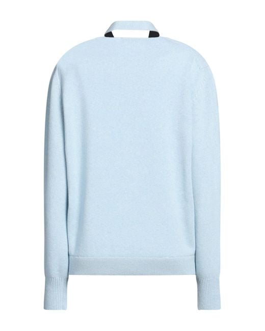 Fendi Blue V-Neck Wool Knitted Cardigan