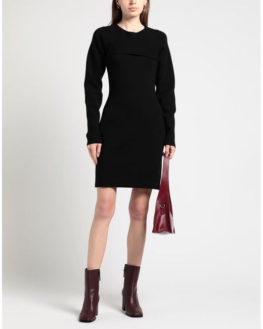 Tom Ford Black Mini Dress Virgin Wool, Polyamide