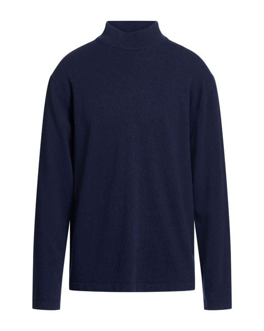 Daniele Fiesoli Blue Absolutely Midnight Turtleneck Wool, Cashmere for men