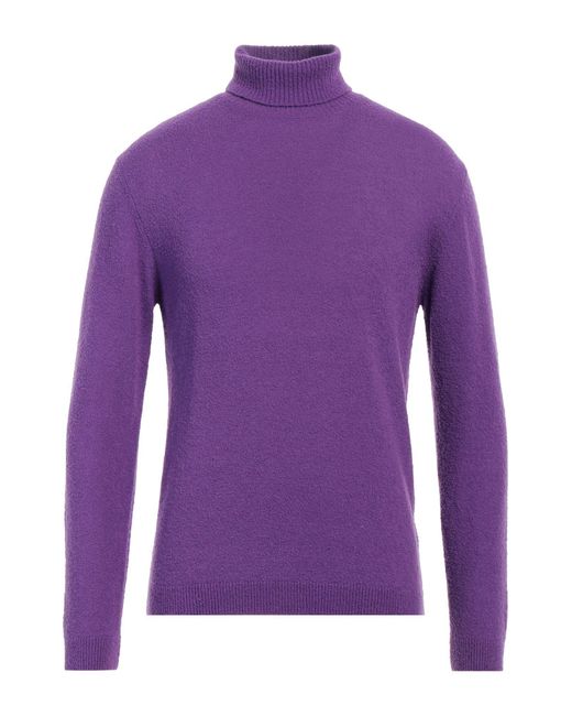 Daniele Fiesoli Purple Turtleneck Merino Wool, Polyamide, Cashmere for men