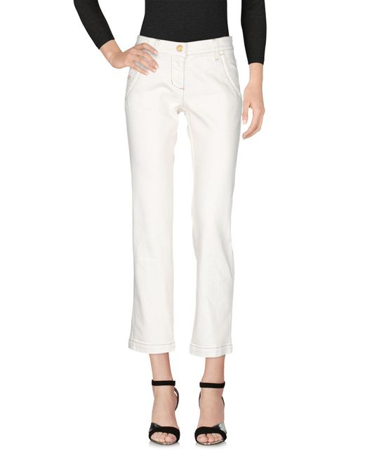 Jacob Cohen Natural Ivory Jeans Cotton, Lycra