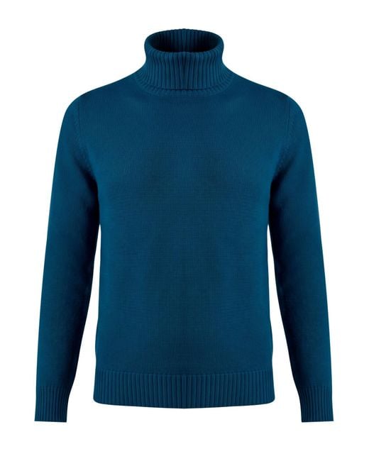 Gran Sasso Blue Turtleneck Virgin Wool for men