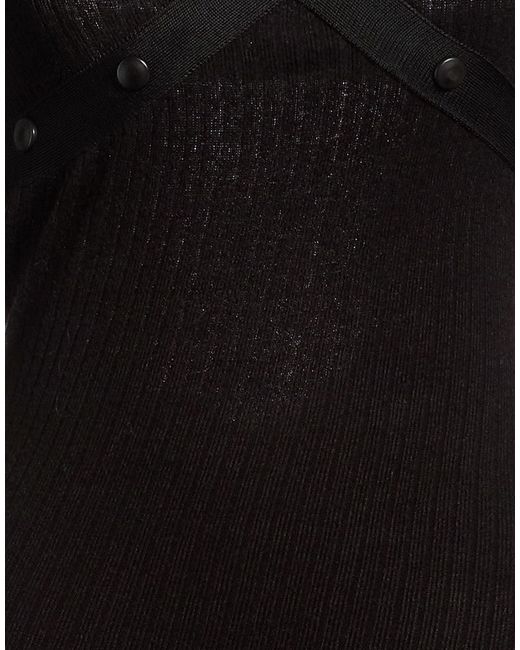 Gcds Black Maxi Dress Polyester, Viscose, Elastane