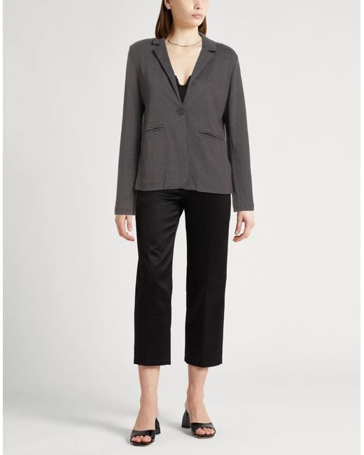 Majestic Filatures Gray Charcoal Blazer Organic Cotton, Cashmere