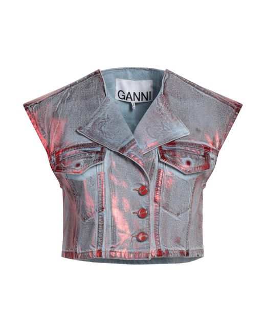 Ganni Gray Denim Outerwear