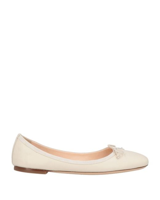 Agl Attilio Giusti Leombruni Natural Ivory Ballet Flats Leather