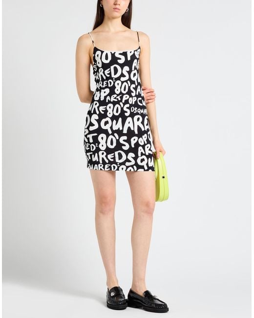 DSquared² Black Mini Dress Viscose, Elastane