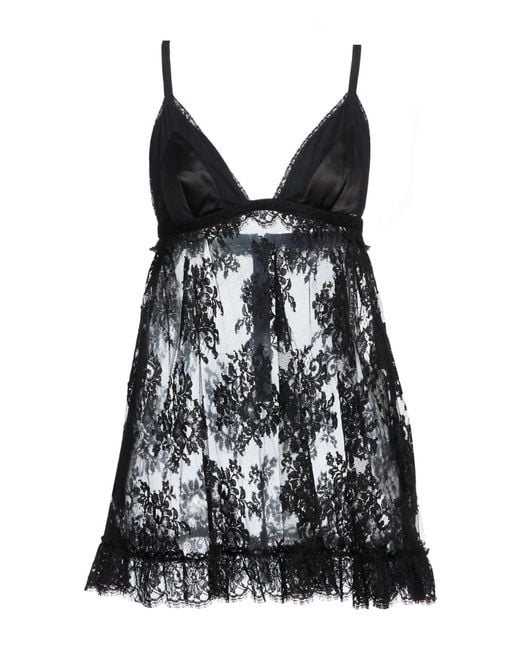 Dolce & Gabbana Black Top Cotton, Polyamide, Silk, Polyester, Elastane