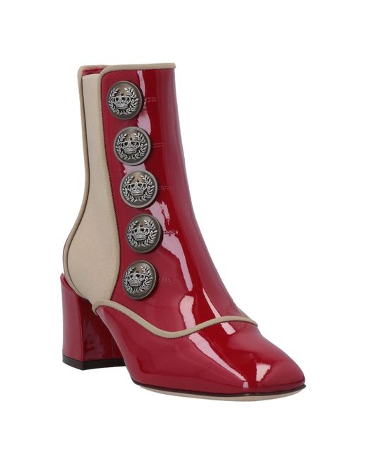 Dolce & Gabbana Red Ankle Boots