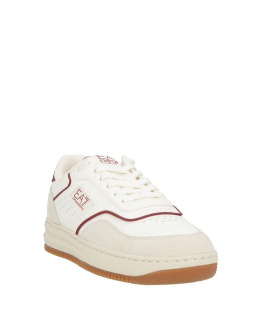 EA7 White Ivory Sneakers Polyester for men