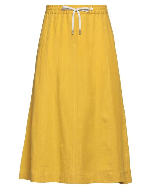 Eleventy Yellow Midi Skirt
