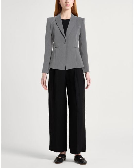 Patrizia Pepe Gray Blazer Polyester, Viscose, Elastane
