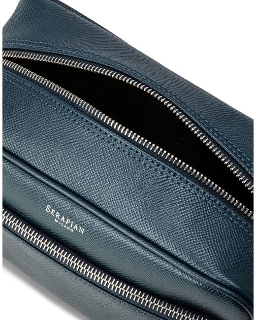 Serapian Blue Beauty Case Leather for men