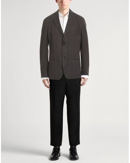 Emporio Armani Black Blazer Virgin Wool, Silk for men