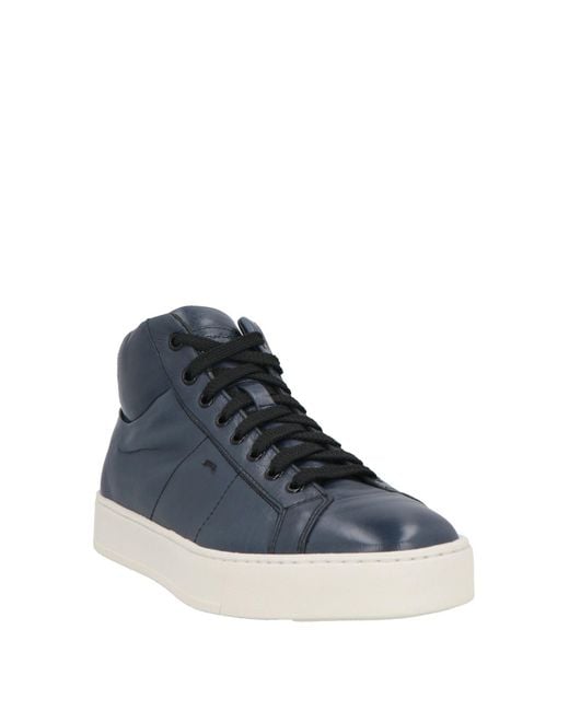 Santoni Blue Sneakers Leather for men