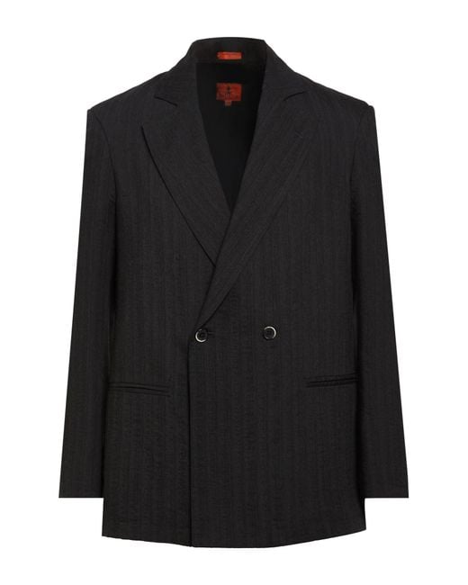 Barena Black Blazer Viscose, Virgin Wool for men